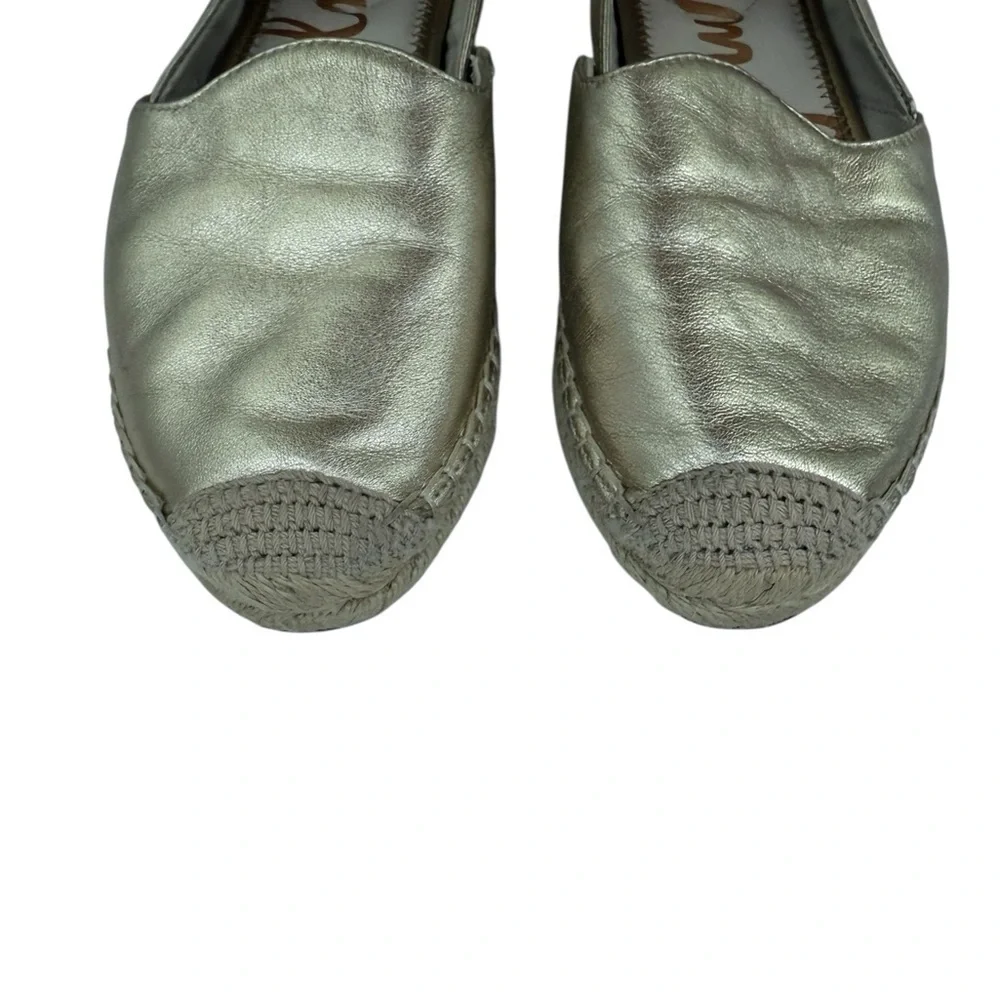Sam Edelman Khloe Women's Slip-On Shoes Shiny Gold Espadrilles SIZE 7